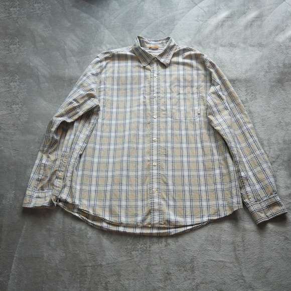 Timberland Authentic Outdoor Gear Mens XL Plaid Button Up Long Sleeve Shirt - Picture 1 of 12